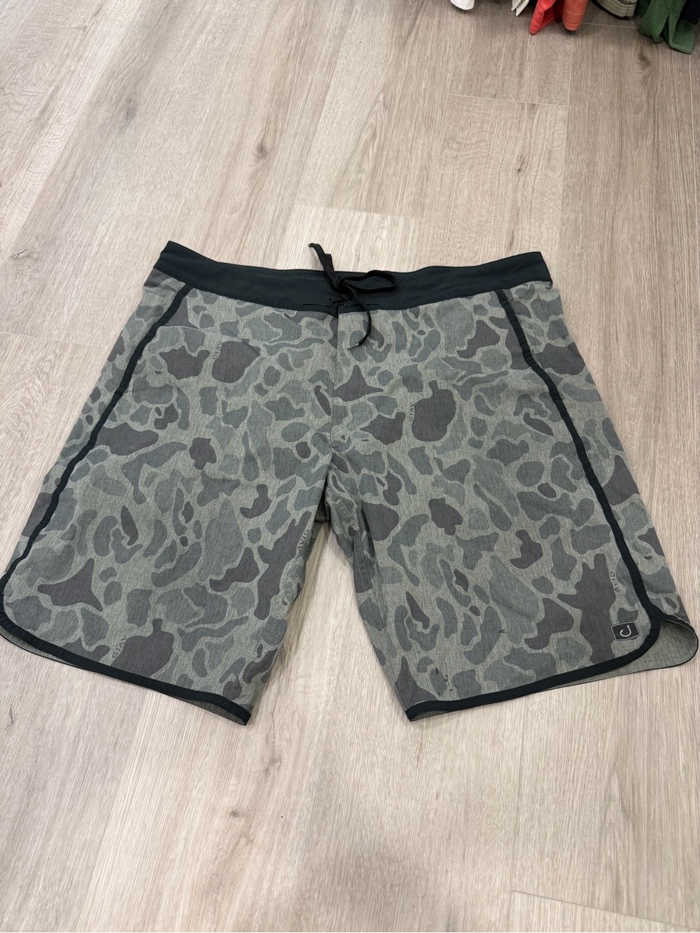 Men's Camo Board Shorts — Green and Black